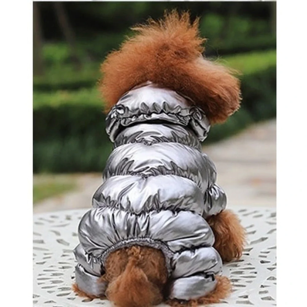 Silver L Puppy Thick Soft Warm Winter Waterproof‎ Pet/Dog Fleece Lined Puff Coat